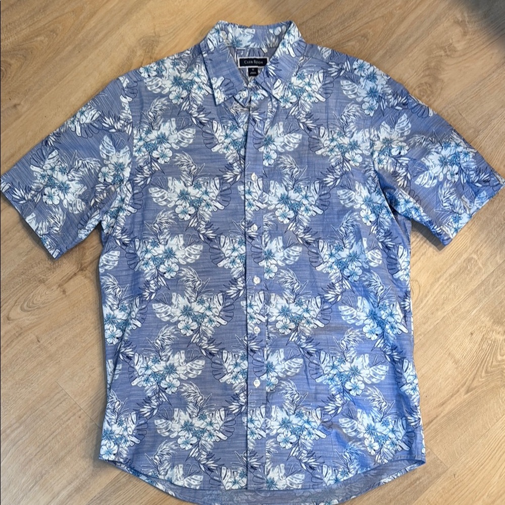 Hawaiian Blue Floral Men's Shirt
